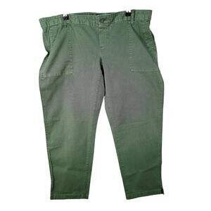 Gap Maternity Girlfriend Khaki Full Panel Straight Chino Pant Green Size 10